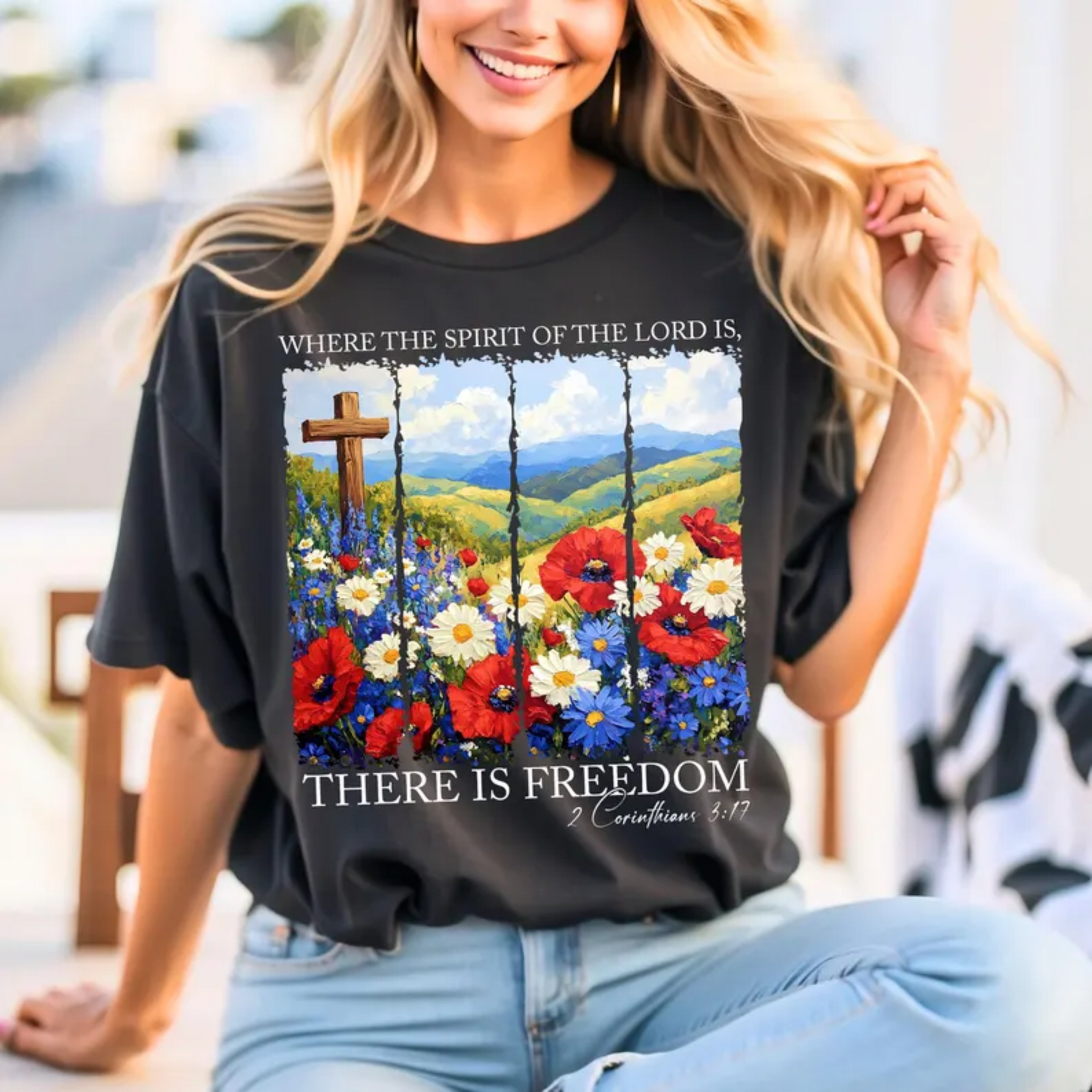 Where the Spirit of the Lord Is Wildflowers Graphic Tee in 4 Colors