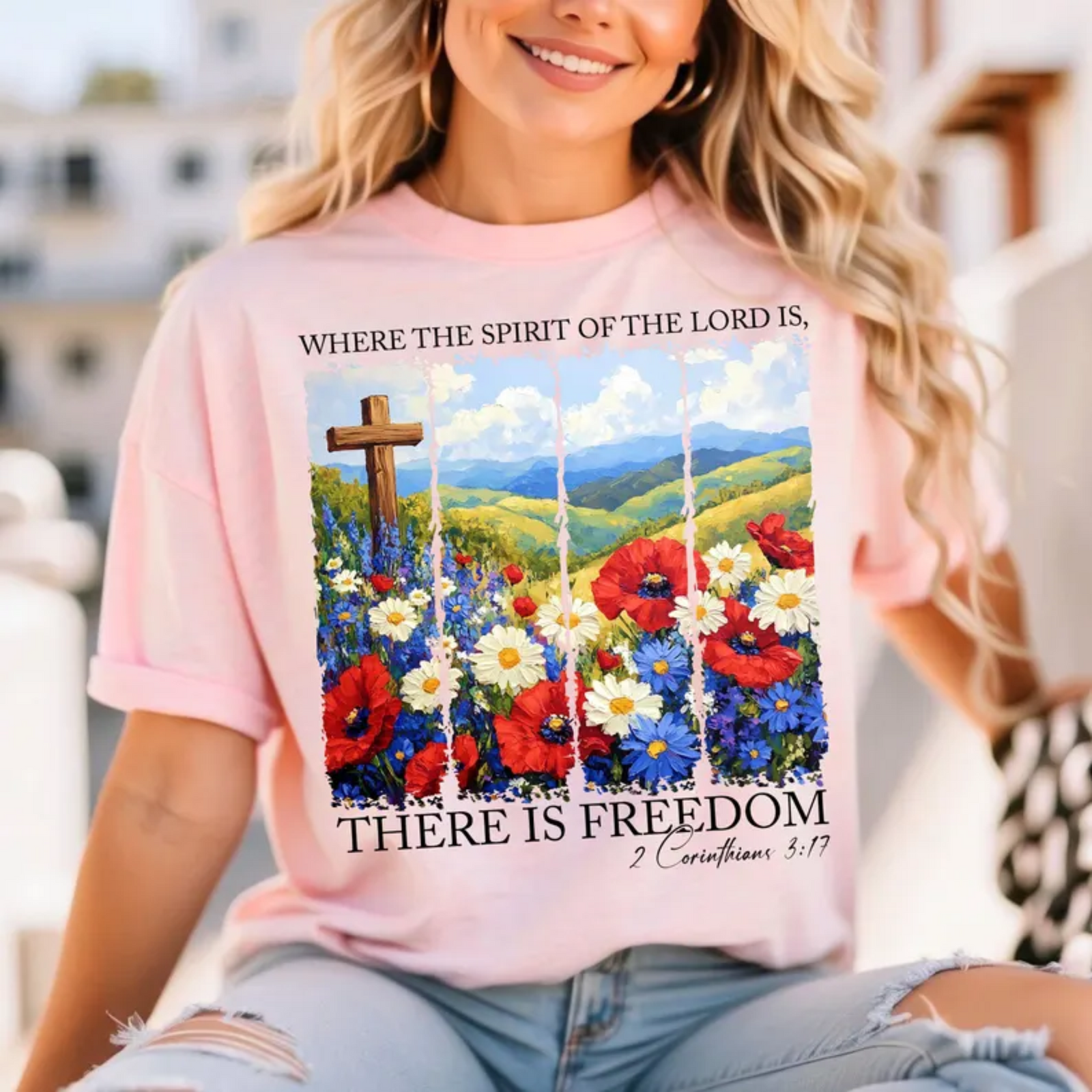 Where the Spirit of the Lord Is Wildflowers Graphic Tee in 4 Colors