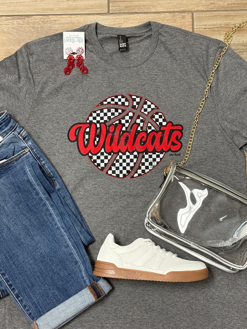 Earlsboro Wildcats Checkered Basketball Tee or Sweatshirt