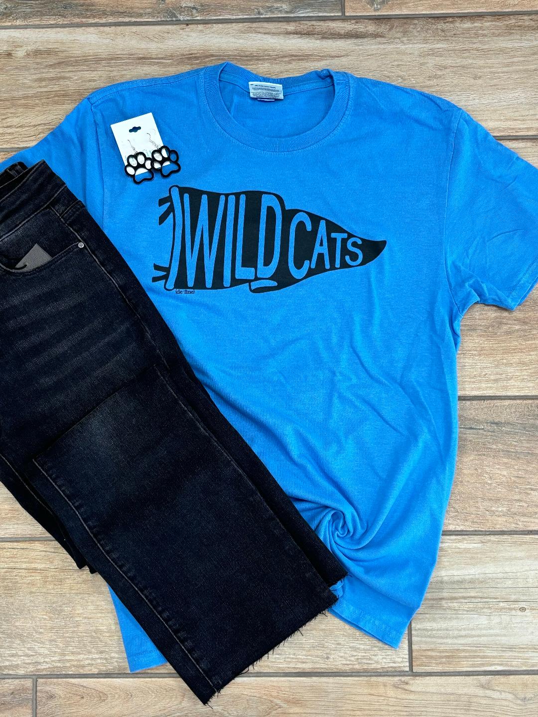 Wildcats Pennant Flag Graphic Tee or Sweatshirt