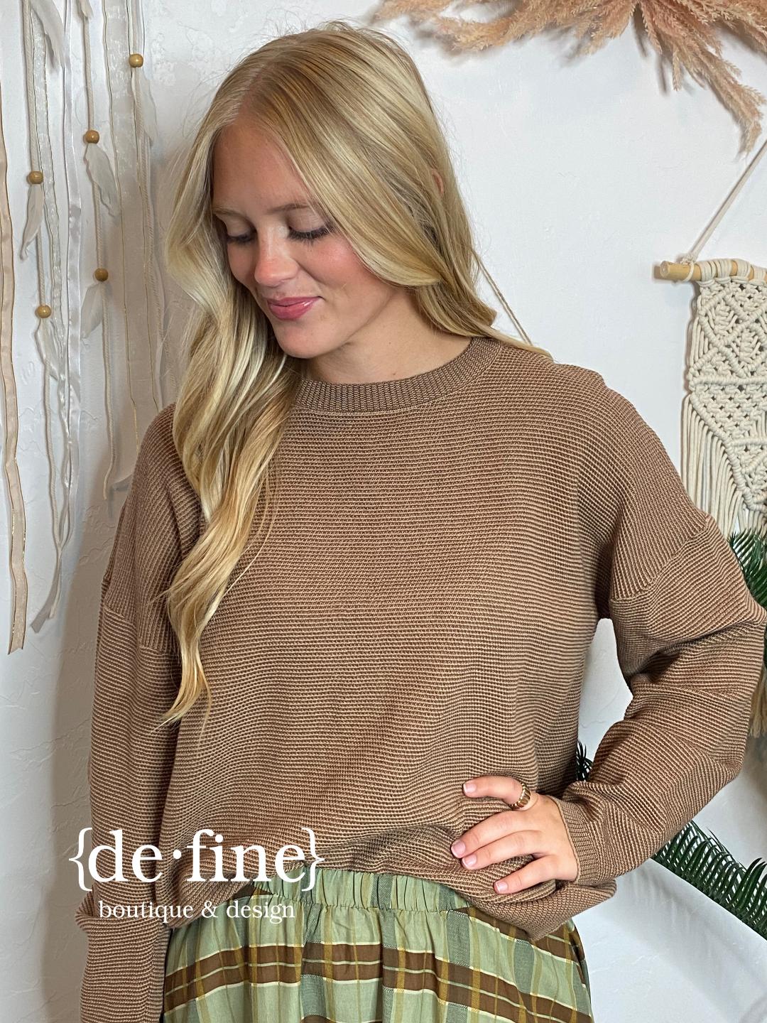 Chocolate & Mocha Mini Striped Sweater