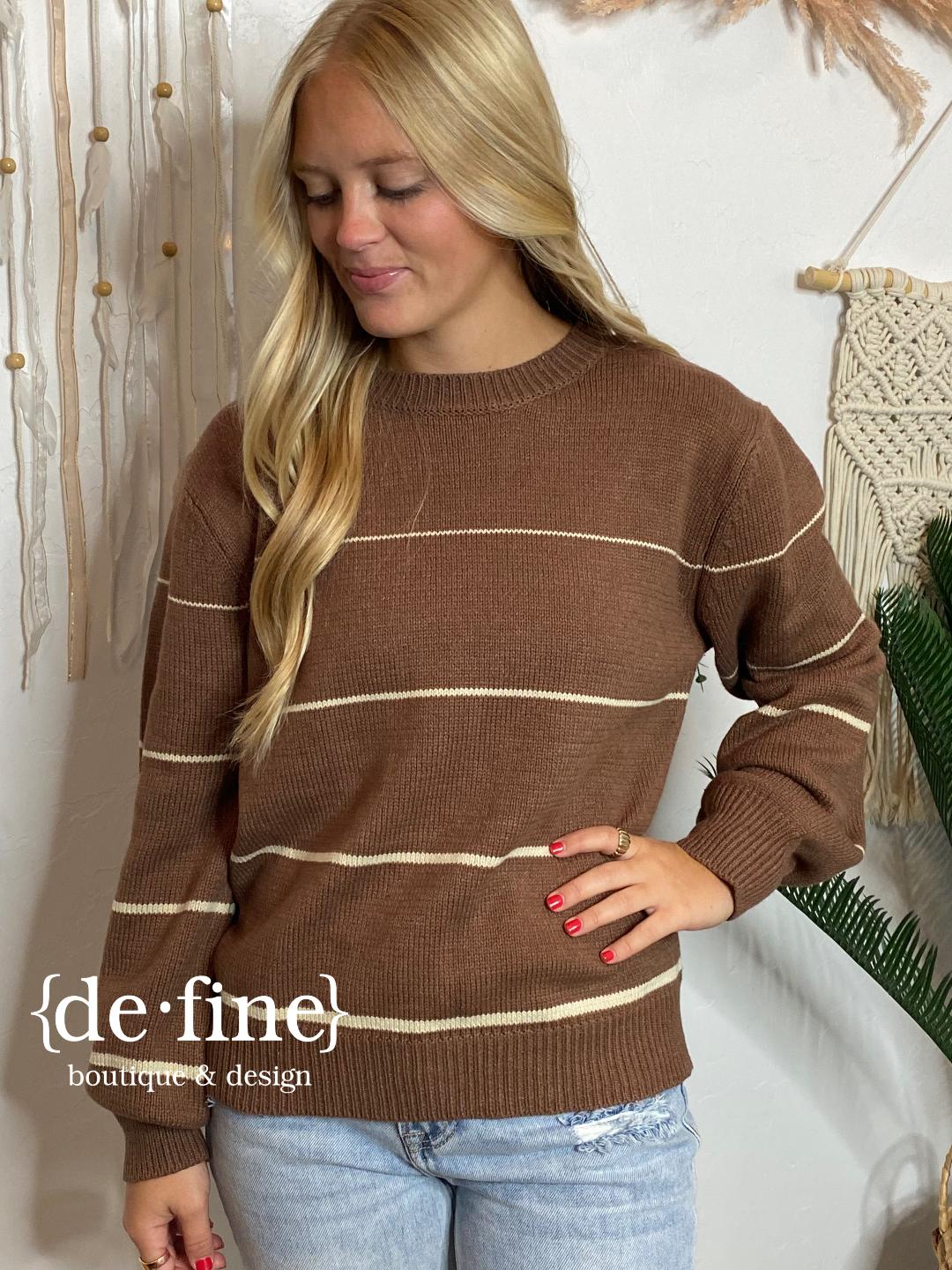 Espresso & Taupe Striped Sweater