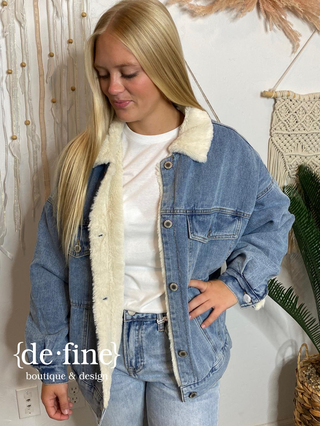 Denim Jacket with Sherpa Lining