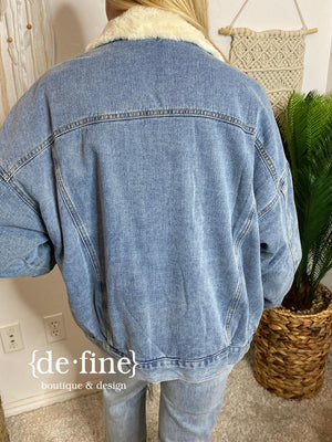 Denim Jacket with Sherpa Lining