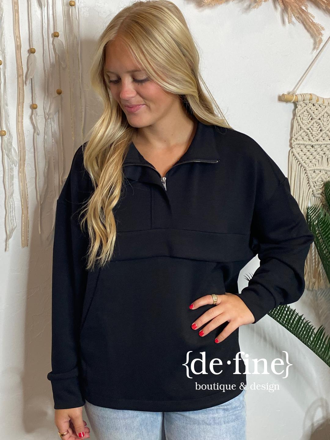 Super Soft Pullover with Kangaroo Pocket in Black or Merlot