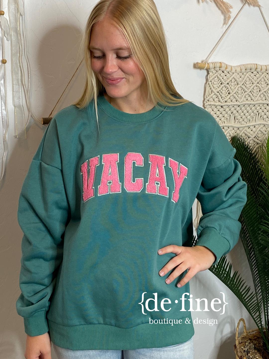 Teal and Pink Vacay Sweatshirt