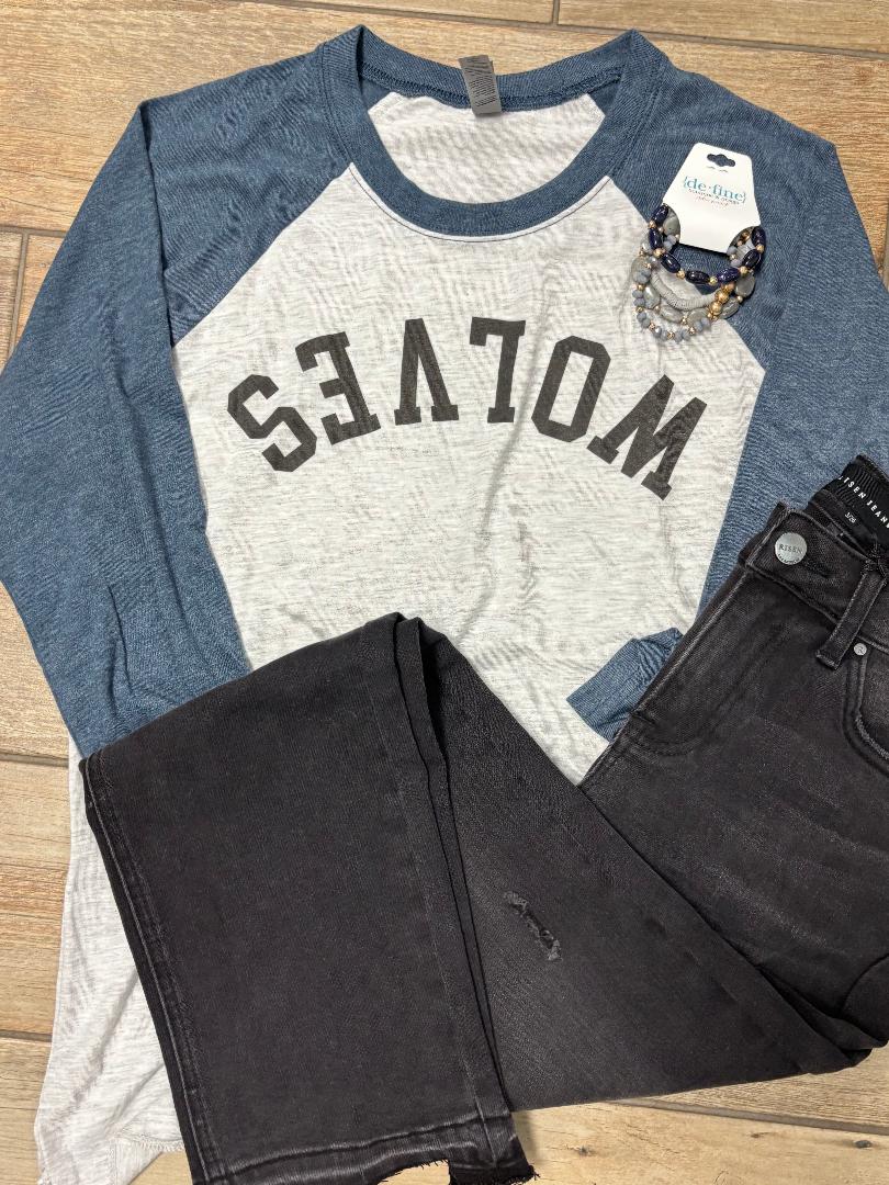 Wolves Upside Down Raglan Tee