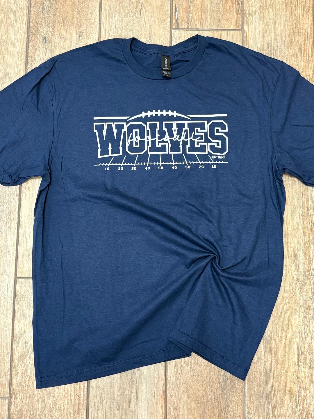 Shawnee Wolves Football Field Graphic Tee or Hoodie