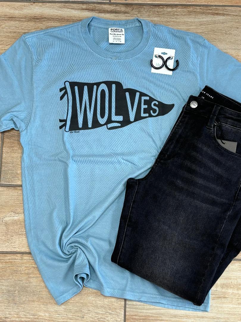 Wolves Pennant Flag Graphic Tee or Sweatshirt