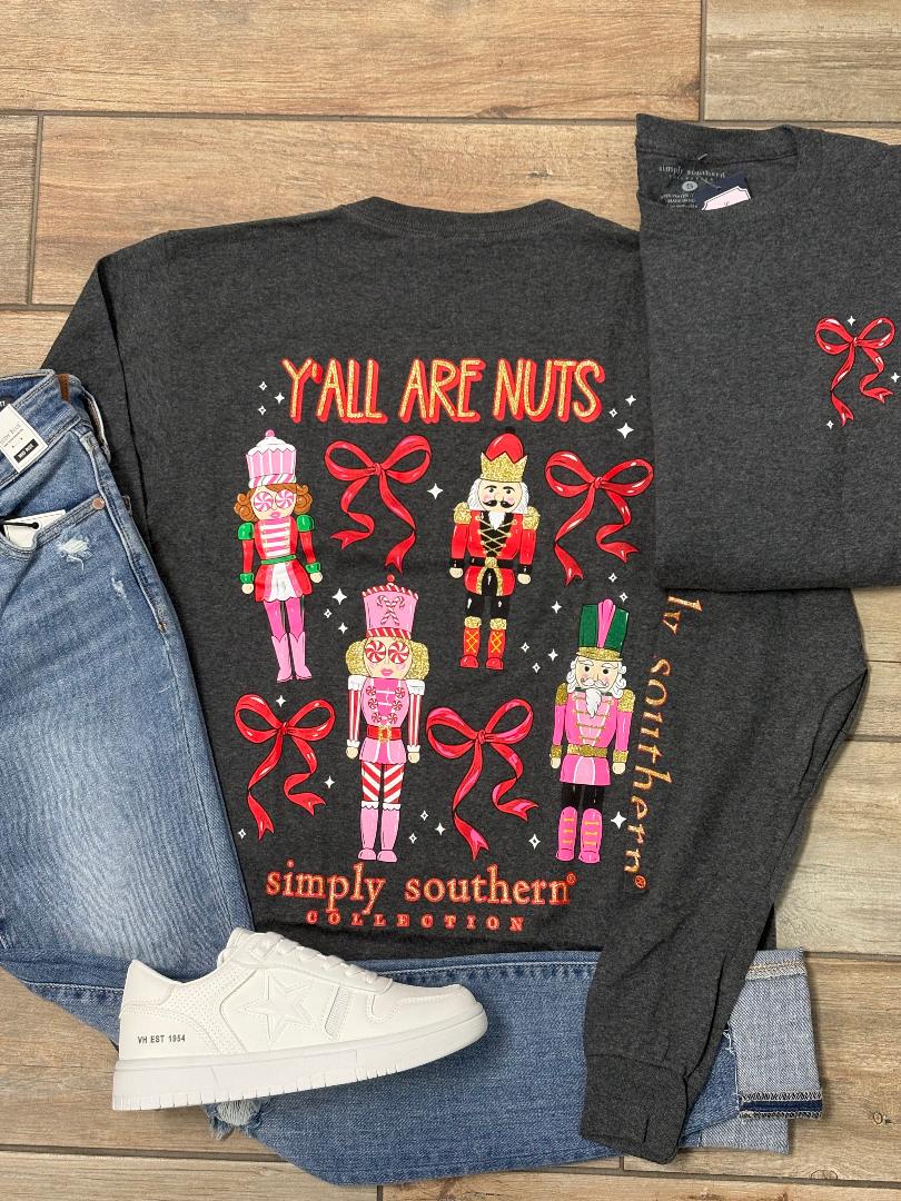 Simply Southern Y'all Are Nuts Long Sleeve Graphic Tee