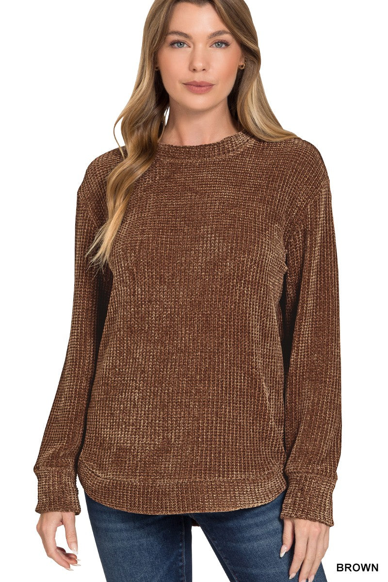 DOORBUSTER!! Chenille Waffle Sweater