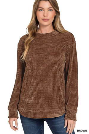 DOORBUSTER!! Chenille Waffle Sweater