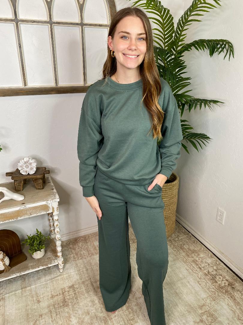 DOORBUSTER!! Scuba Crewneck and Wide Leg Set