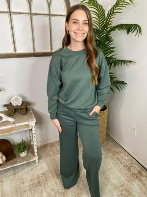 DOORBUSTER!! Scuba Crewneck and Wide Leg Set