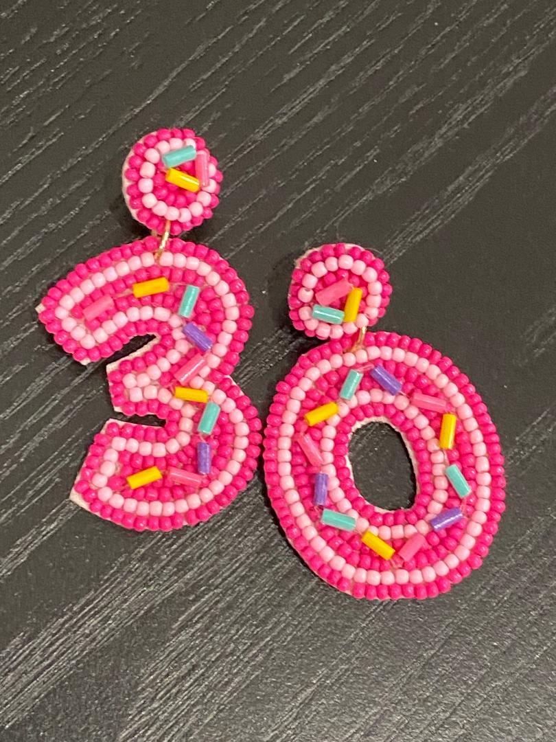 Birthday Earrings and Beaded Bags
