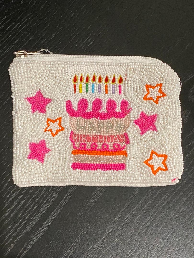 Birthday Earrings and Beaded Bags