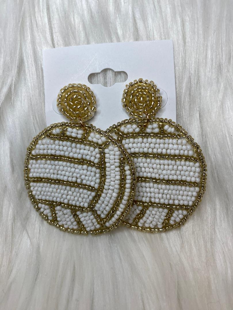 Rhinestone Sports Earrings Volleyball