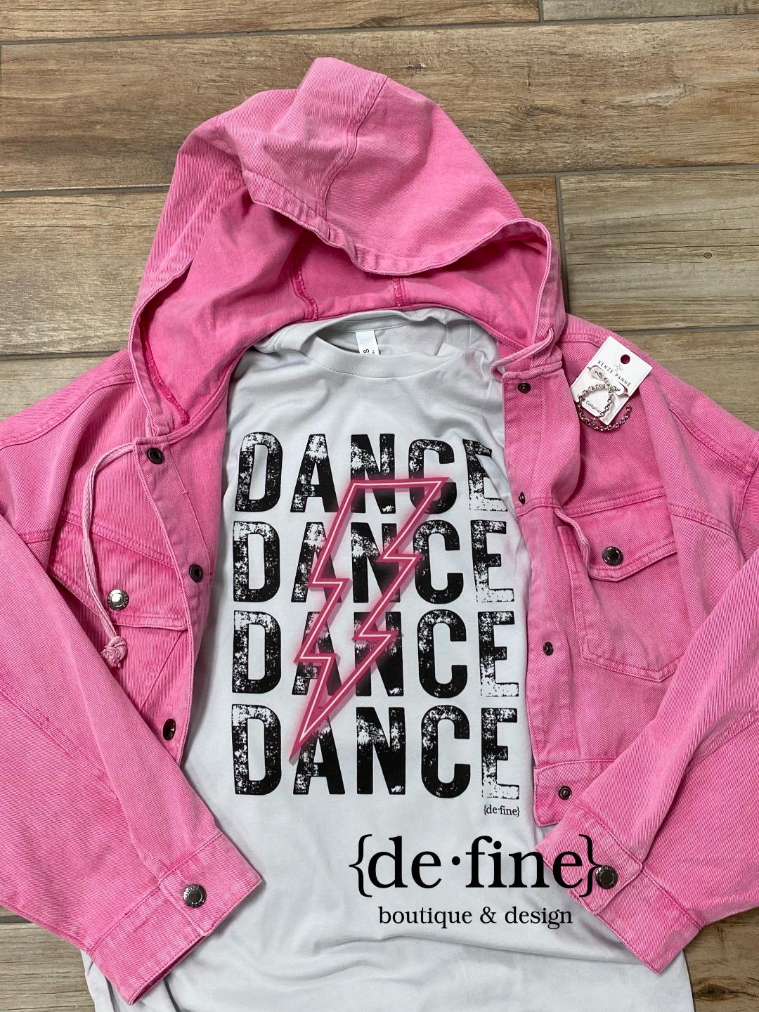 Dance Neon Pink or Purple Lightning Bolt Tee