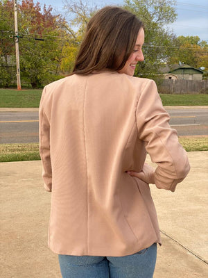 Super Trendy Blazer with Rouched Sleeves in LOTS of Colors - Regular + Curvy