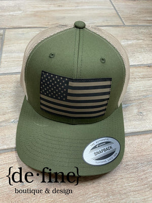 Flag Leather Patch Hats