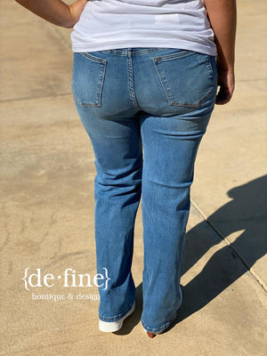 Judy Blue Trouser Wide Leg Jeans in Regular & Curvy