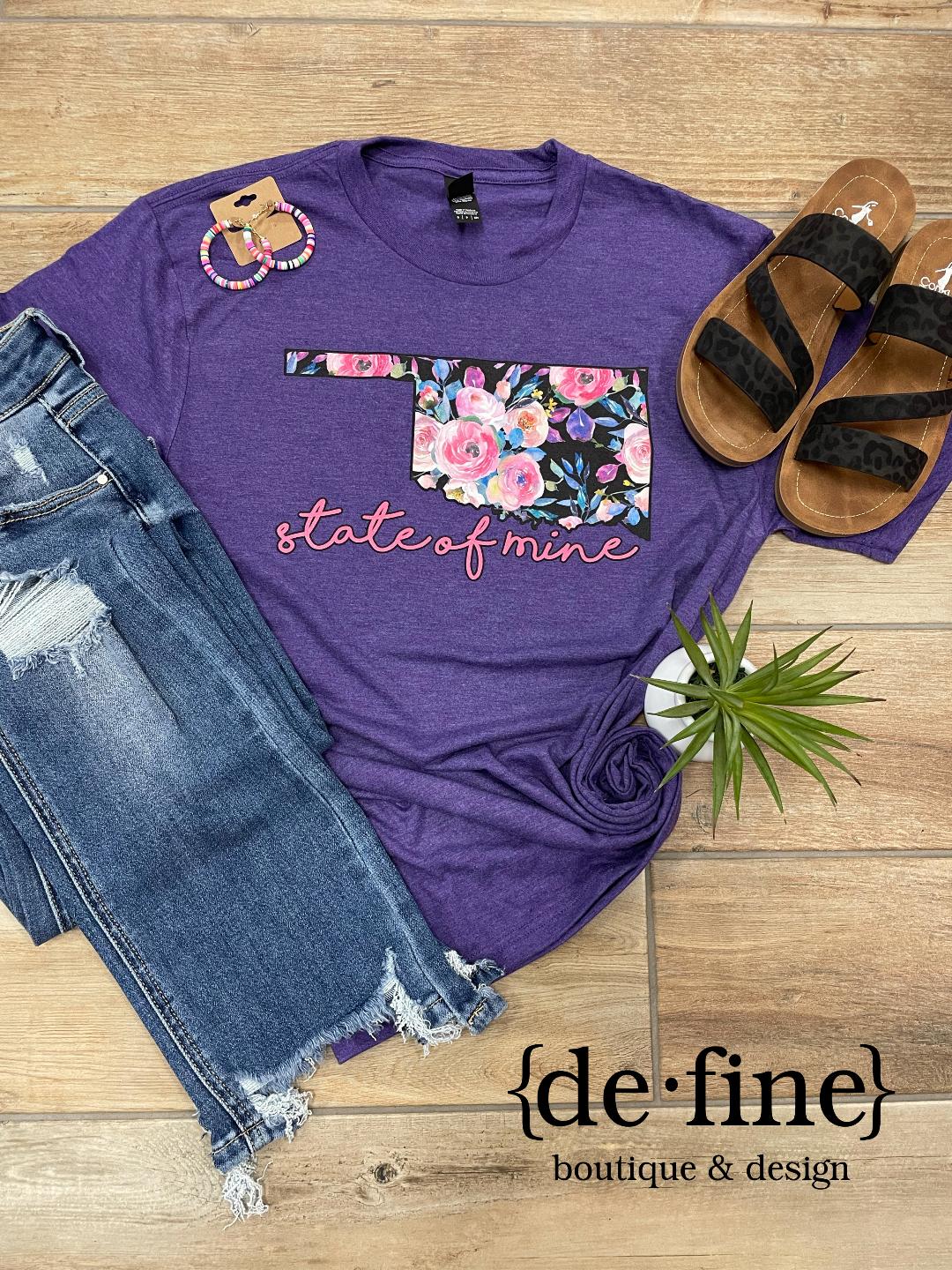 Floral Oklahoma State of Mine Tee