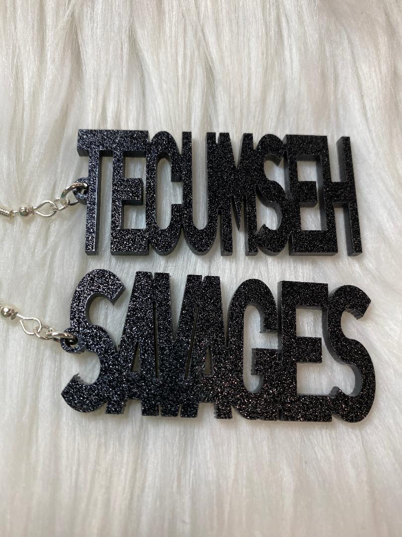 Tecumseh Savages Black and Gold Spirit Earrings