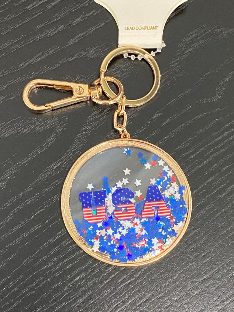 USA Glitter Stars Keychain